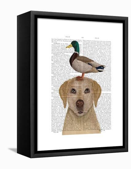 Labrador and Duck-Fab Funky-Framed Stretched Canvas