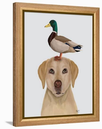 Labrador and Duck-Fab Funky-Framed Stretched Canvas