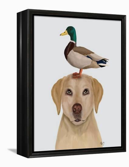 Labrador and Duck-Fab Funky-Framed Stretched Canvas