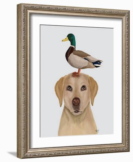 Labrador and Duck-Fab Funky-Framed Art Print