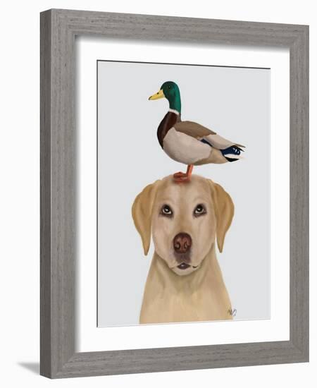 Labrador and Duck-Fab Funky-Framed Art Print