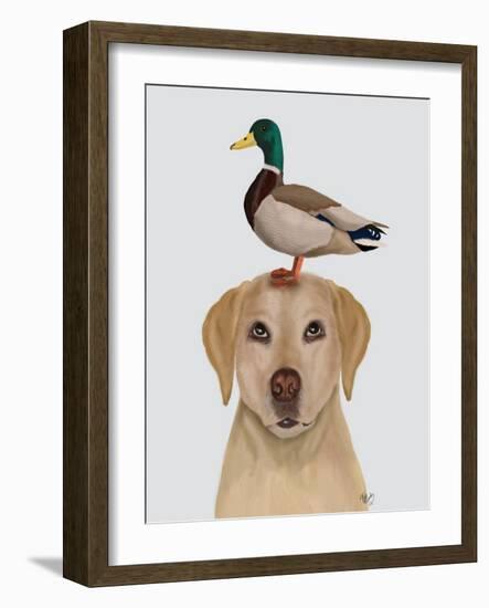 Labrador and Duck-Fab Funky-Framed Art Print