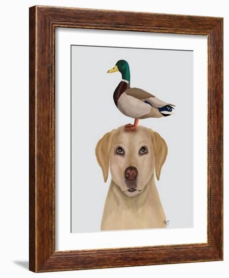 Labrador and Duck-Fab Funky-Framed Art Print