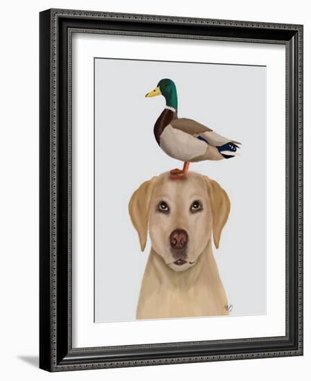 Labrador and Duck-Fab Funky-Framed Art Print