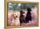 Labrador Dogs Yellow, Chocolate and Black Labradors-null-Framed Premier Image Canvas