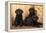 Labrador Retriever Dog Three Black Puppies-null-Framed Premier Image Canvas