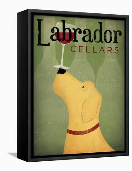 Labrador Wine Dog v1-Ryan Fowler-Framed Stretched Canvas