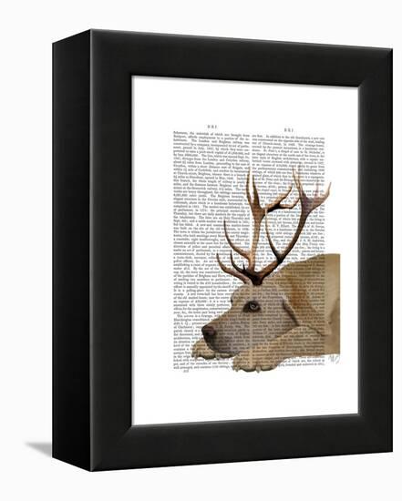 Labrador with Antlers-Fab Funky-Framed Stretched Canvas