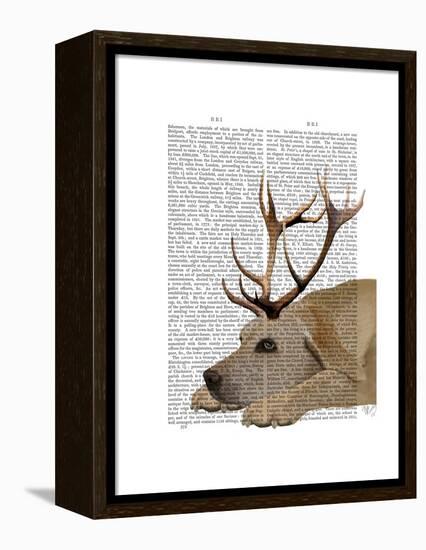 Labrador with Antlers-Fab Funky-Framed Stretched Canvas