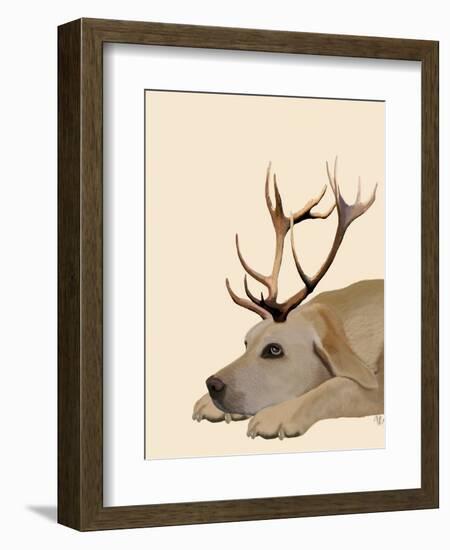 Labrador with Antlers-Fab Funky-Framed Premium Giclee Print