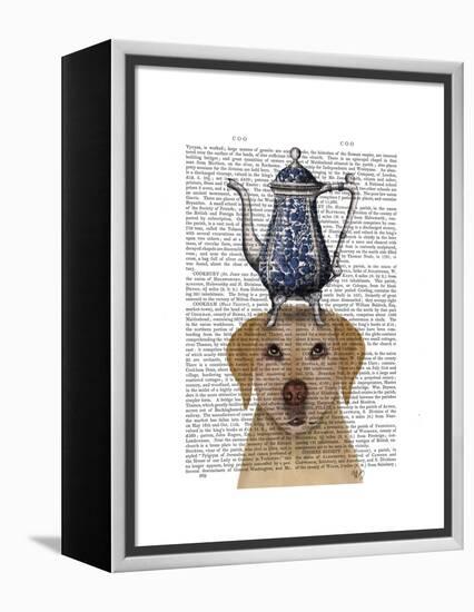 Labrador with Teapot-Fab Funky-Framed Stretched Canvas