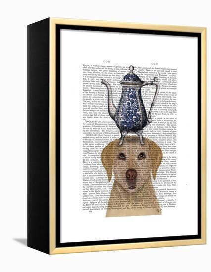 Labrador with Teapot-Fab Funky-Framed Stretched Canvas