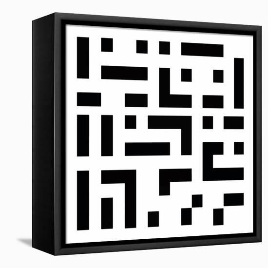 Labyrinth 1 Black, 2024-David Moore-Framed Stretched Canvas