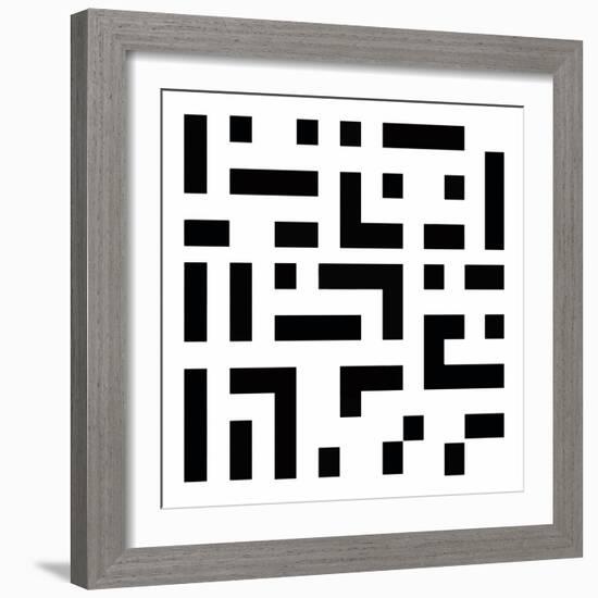 Labyrinth 1 Black, 2024-David Moore-Framed Art Print