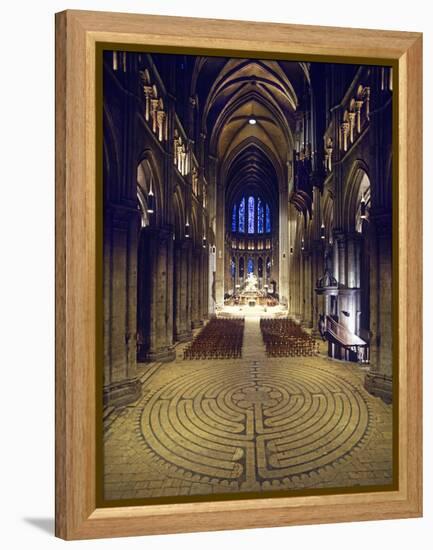 Labyrinth, Chartres Cathedral, France-null-Framed Premier Image Canvas