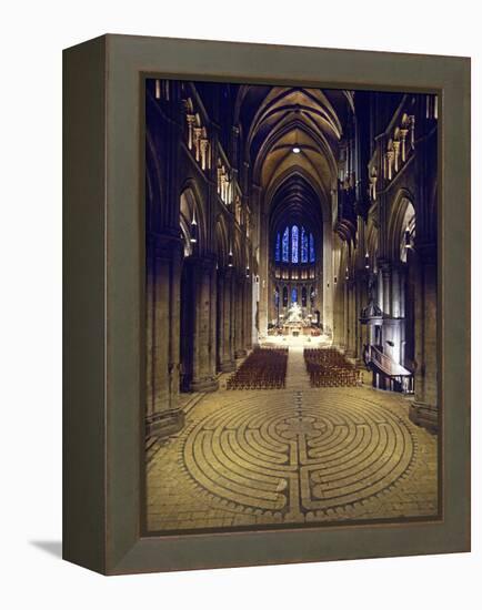 Labyrinth, Chartres Cathedral, France-null-Framed Premier Image Canvas