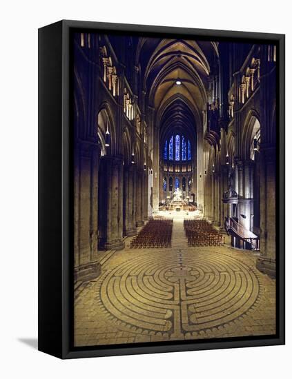 Labyrinth, Chartres Cathedral, France-null-Framed Premier Image Canvas