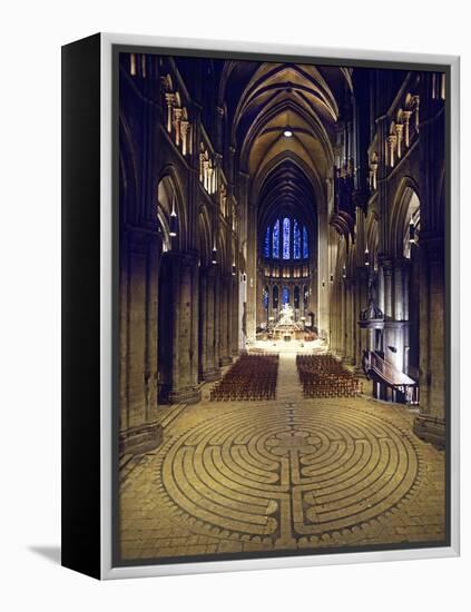 Labyrinth, Chartres Cathedral, France-null-Framed Premier Image Canvas