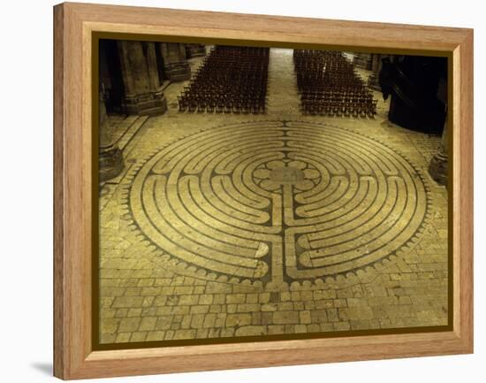 Labyrinth, Chartres Cathedral, France-null-Framed Premier Image Canvas