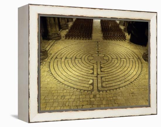 Labyrinth, Chartres Cathedral, France-null-Framed Premier Image Canvas