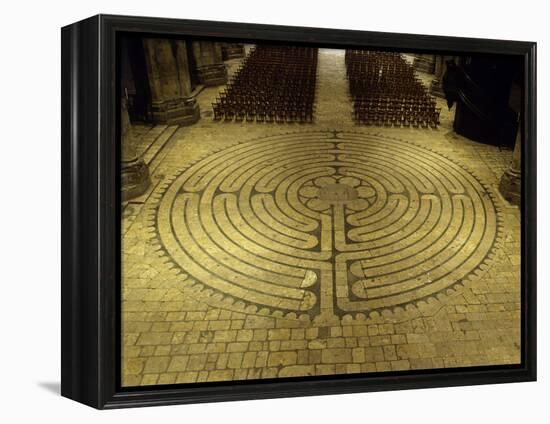 Labyrinth, Chartres Cathedral, France-null-Framed Premier Image Canvas