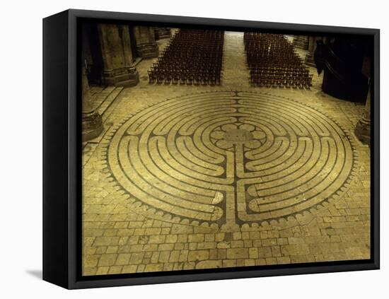 Labyrinth, Chartres Cathedral, France-null-Framed Premier Image Canvas