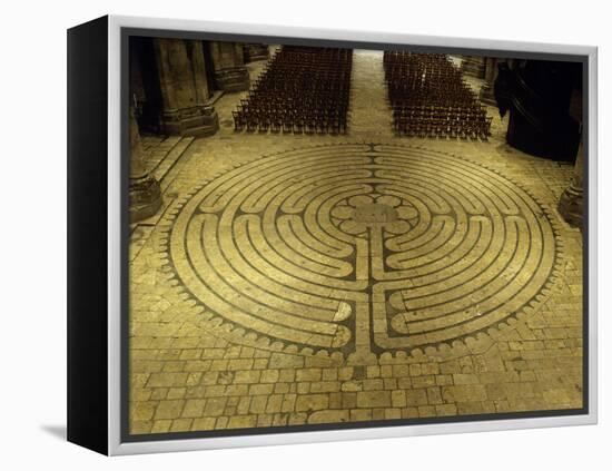 Labyrinth, Chartres Cathedral, France-null-Framed Premier Image Canvas