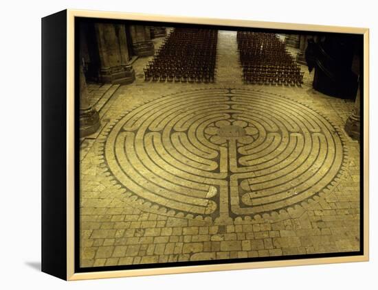 Labyrinth, Chartres Cathedral, France-null-Framed Premier Image Canvas