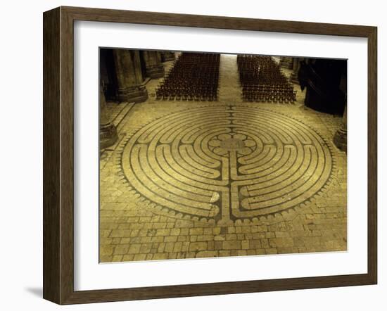 Labyrinth, Chartres Cathedral, France-null-Framed Photographic Print