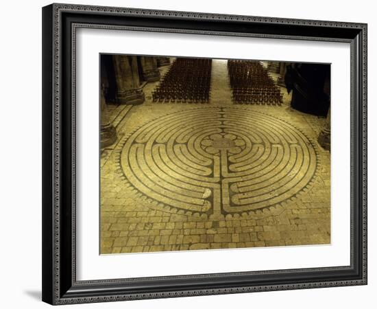 Labyrinth, Chartres Cathedral, France-null-Framed Photographic Print