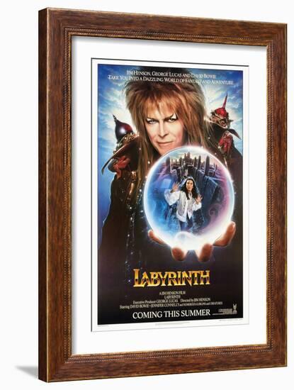 Labyrinth, from Top: David Bowie, Jennifer Connelly, 1986-null-Framed Premium Giclee Print