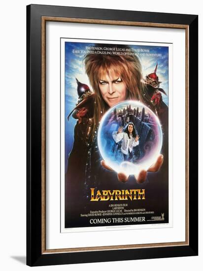 Labyrinth, from Top: David Bowie, Jennifer Connelly, 1986-null-Framed Premium Giclee Print