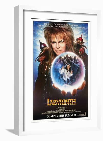 Labyrinth, from Top: David Bowie, Jennifer Connelly, 1986-null-Framed Premium Giclee Print