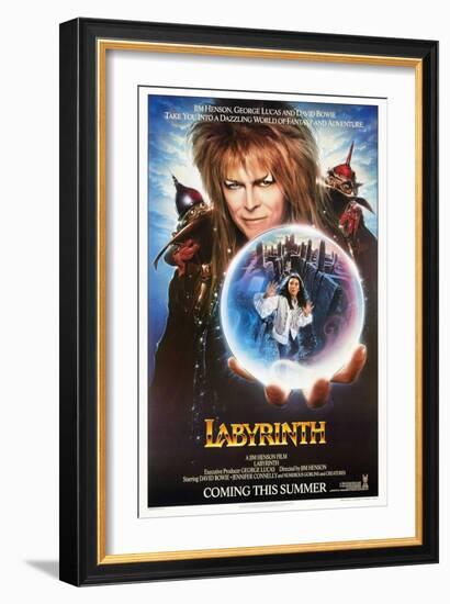 Labyrinth, from Top: David Bowie, Jennifer Connelly, 1986-null-Framed Art Print