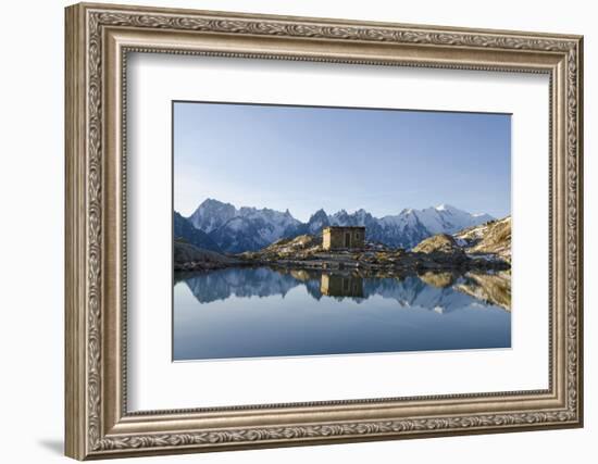 Lac Blanc, Mont Blanc and Aiguilles De Chamonix, Chamonix, Haute-Savoie, French Alps-Christian Kober-Framed Photographic Print