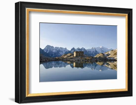 Lac Blanc, Mont Blanc and Aiguilles De Chamonix, Chamonix, Haute-Savoie, French Alps-Christian Kober-Framed Photographic Print