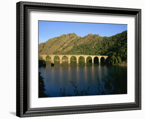 Lac De Villefort and Railway Viaduct, Cevennes, Lozere, Languedoc-Roussillon, France, Europe-David Hughes-Framed Photographic Print