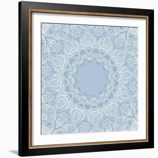 Lace Background: Mandala-Katyau-Framed Art Print