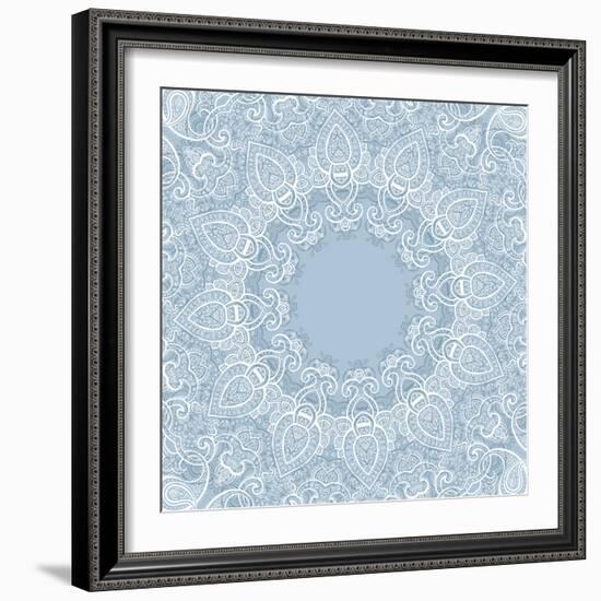 Lace Background: Mandala-Katyau-Framed Art Print