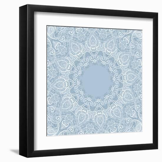 Lace Background: Mandala-Katyau-Framed Art Print