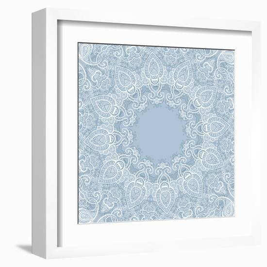 Lace Background: Mandala-Katyau-Framed Art Print