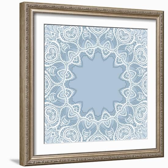 Lace Background: Mandala-Katyau-Framed Art Print