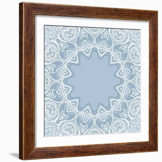 Lace Background: Mandala-Katyau-Framed Art Print