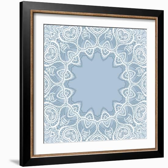 Lace Background: Mandala-Katyau-Framed Art Print