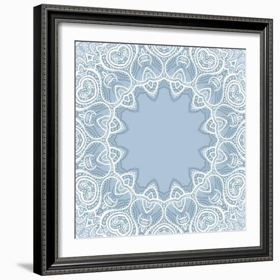 Lace Background: Mandala-Katyau-Framed Art Print