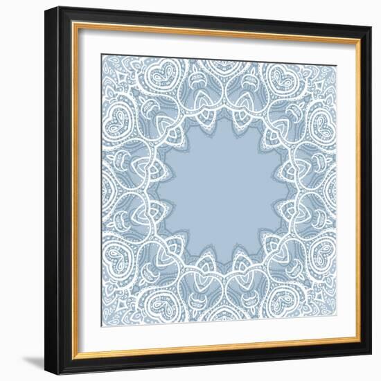 Lace Background: Mandala-Katyau-Framed Art Print