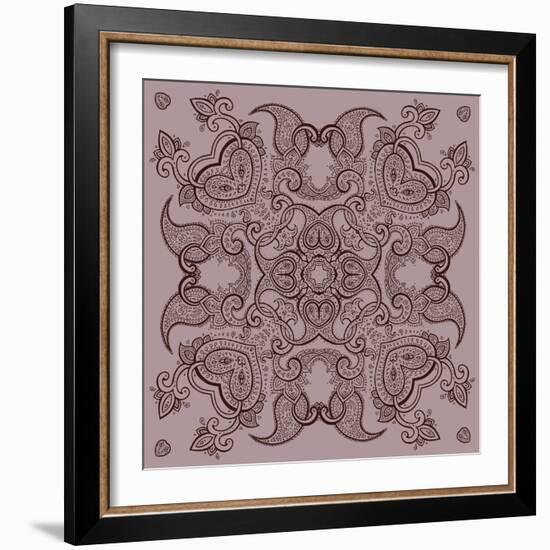 Lace Background: Mandala-Katyau-Framed Art Print