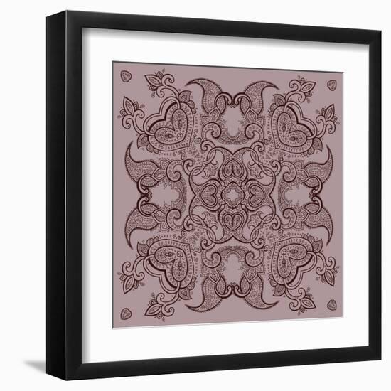 Lace Background: Mandala-Katyau-Framed Art Print