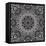 Lace Background: White on Black, Mandala-Katyau-Framed Stretched Canvas