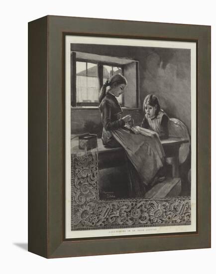 Lace-Making in an Irish Cottage-Marianne Stokes-Framed Premier Image Canvas